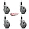 Service Caster 5'' Gray Poly Swivel 1-1/4'' Expanding Stem Caster Set with Brake, 4PK SCC-EX20S514-PPUB-TLB-114-4 - alternate 3